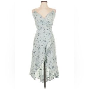 No Boundaries High Low Floral Dress in Light Blue